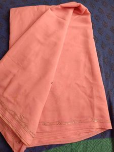 Elegant Peach Saree