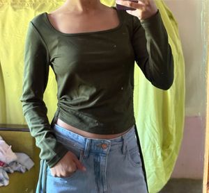 Olive Green Ribbed Top