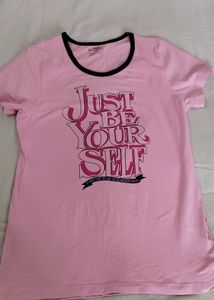 Pink 'Just Be Yourself' Graphic Tee