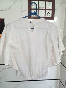 Chic White Flared Sleeve Top