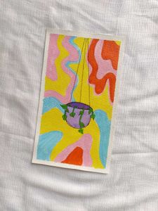 Psychedelic Hanging Plant Canvas Painting✨🪴