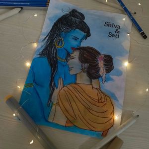 Shiva And Sati Painting