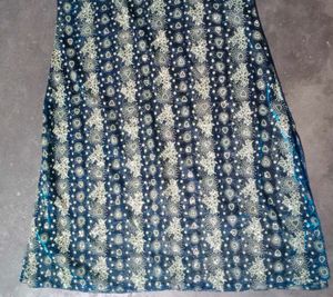 Blue Net Patterned Only Kurti