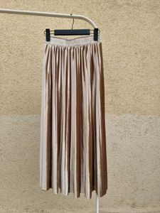 Korean Metallic Pleated Skirt