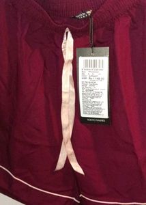 Burgundy night suit- Tokyo Talkies