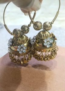 Golden Jhumka Earrings
