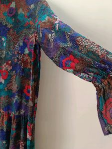 Georgette Printed High Neck Dress