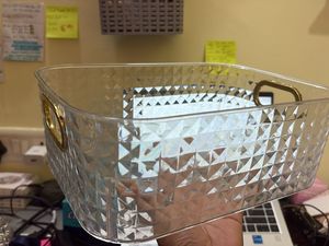 Clear Diamond Pattern Storage Bin