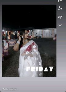 Elegant White &amp; Red Saree