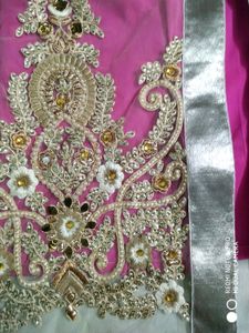 Pink Net Embroidery Kurti