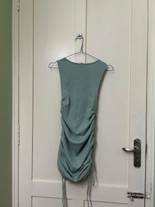 Forever 21 Sage Green Ruched Bodycon Dress