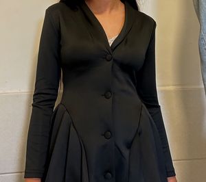 Chic Black Button-Down Dress or  Blazer