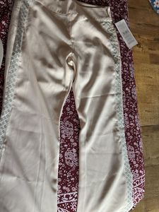 Elegant Side Stripe Cream Trousers
