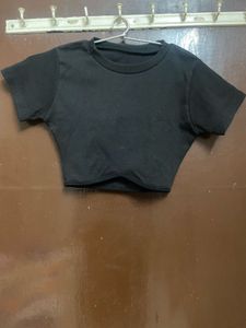 Solid Black Crop Top