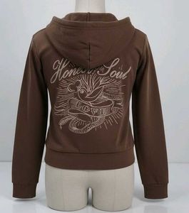 Brown Zip-Up Hoodie
