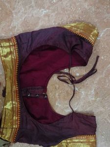 Elegant marroon &amp; Gold Saree