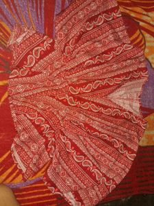 Red Paisley Print Dress