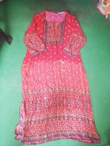 Red Printed Kurta