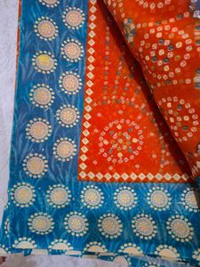 Bandhani orange Saree
