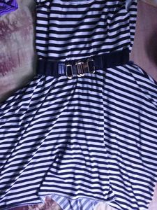 Striped Fit & Flare Dress