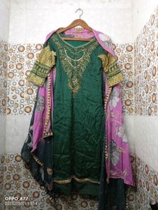 Green Embroidered Salwar Kameez