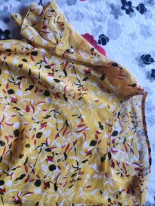 Yellow Floral Print Top