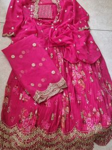 A Beautiful  Unstiched Lehenga