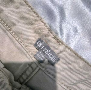 Beige Denim Shorts