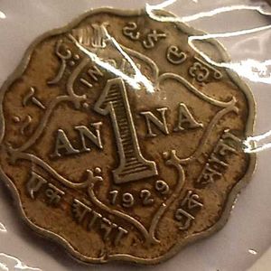 Rare George V 1918 2 Annas &amp; 1929 1 Anna Coin Set