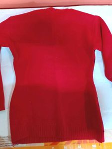 Red Floral Embellished Sweater