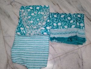New Pure Cotton Kurti Set💙