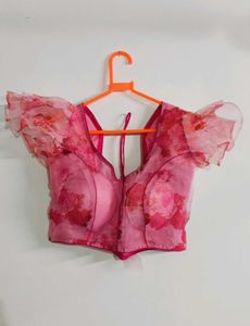 Floral Ruffle Sleeve Organza Blouse