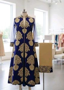 Elegant Blue &amp; Gold Kurta Set