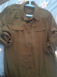 Olive Green Shirt Dress
