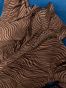 H&amp;M Brown Animal Print Dress