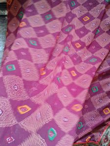 Purple Bandhani Print Saree