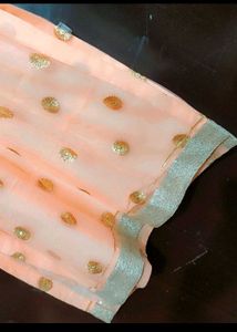 Light Orange Kurta Golden Skirt &amp; Dupatta 40 Bust