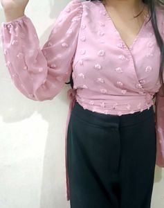 Pink Wrap Top ( Shein )