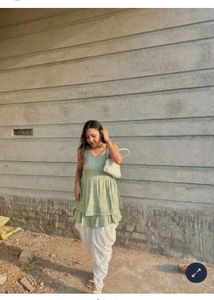 Peplum Kurti With Dhoti Pant