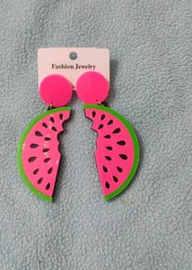 Set Of 2 Watermelon Piece &amp; Burger Designed Earrings For Kids Or Girls.