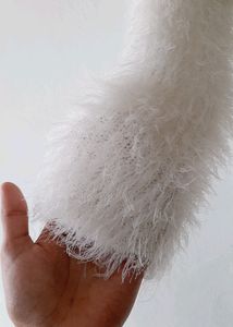 Baby Powder Brand White Sweater Furry