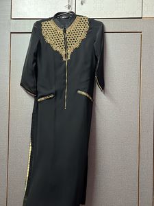 Elegant Black &amp; Gold Embellished Dress