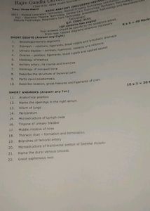 Basic Anatomy Including Histology Question Papers