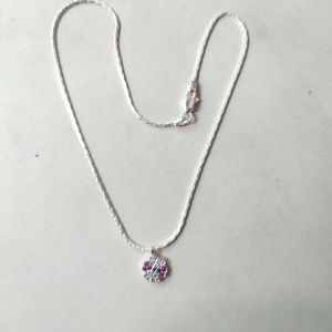 pure Silver Snack Chain+Pandent 16inch
