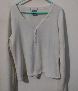 Off-white Ribbed Top