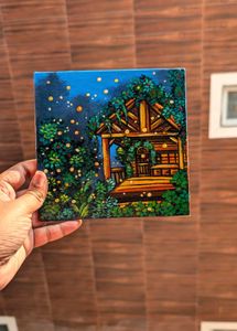 Mini cabin in wood Acrylic Painting