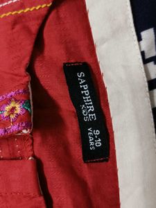 Sapphire Kids Girl Red Floral Embroidery Dress