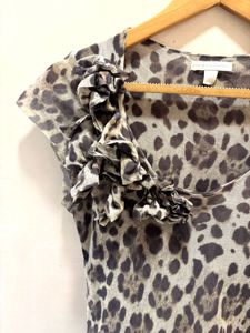 Beautiful Leopard Print Mesh Imported Top