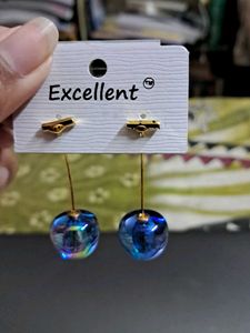 Butterfly Charm Bracelet &amp; Blue Cherry Earrings