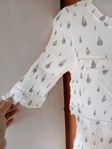 White Printed Top